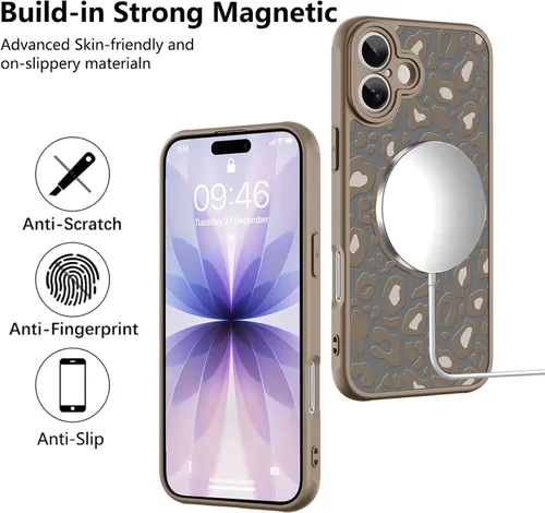 Vista 175 de KANGHAR - Funda compatible con iPhone 11, diseño de leopardo negro, textura de neumático antideslizante, a prueba de golpes, funda protectora