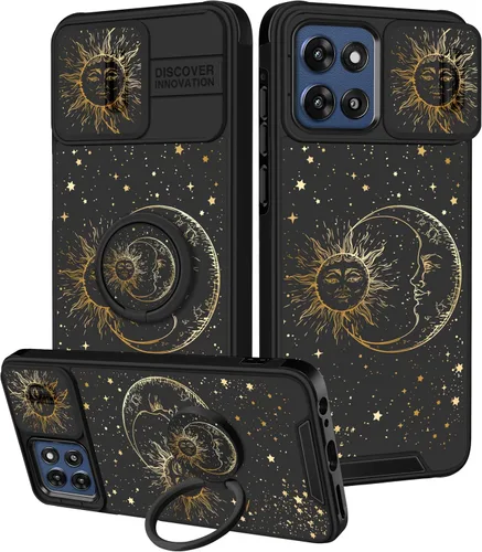 Vista 8 de para Moto G 5G 2023 funda - Cubierta de teléfono linda con corazón para mujeres y niñas, diseño único negro con cubierta deslizante para la cámara