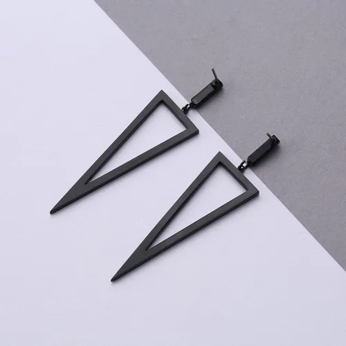Vista 5 de LILIE&WHITE Pendientes colgantes de triángulo de metal para mujer, joyería de disfraz