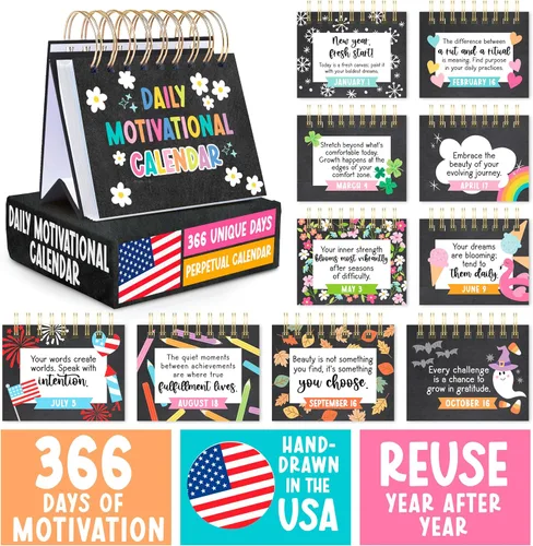 Vista 3 de Citas motivacionales diarias para escritorio - Calendario de escritorio Tiza colorida