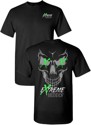 Vista 2 de Extreme Muddin' Skull On a Black Camiseta