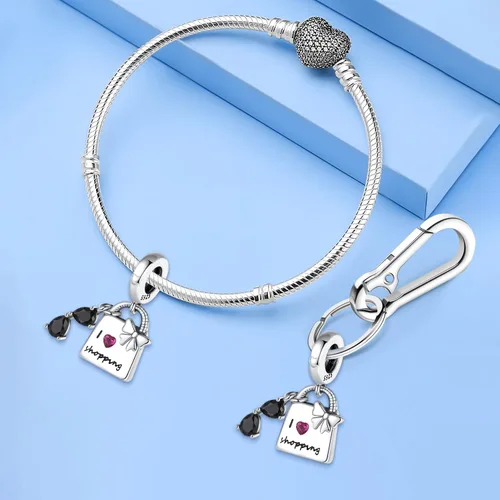 Vista 3 de PICKBEAU S925 Sterling Silver Charms Bracelet Necklace Keychain Sunglasses Bag Butterfly Sunflower Charm Beads DIY Jewelry Gifts For Women