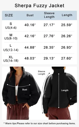 Vista 7 de PRETTYGARDEN Womens 2023 Fall Winter Fleece Long Sleeve Fuzzy Sherpa Cropped Coats