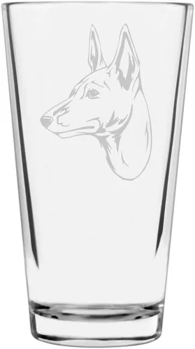Vista 455 de Podenco Canario - Vaso de pinta de 16 onzas con temática de perro personalizado