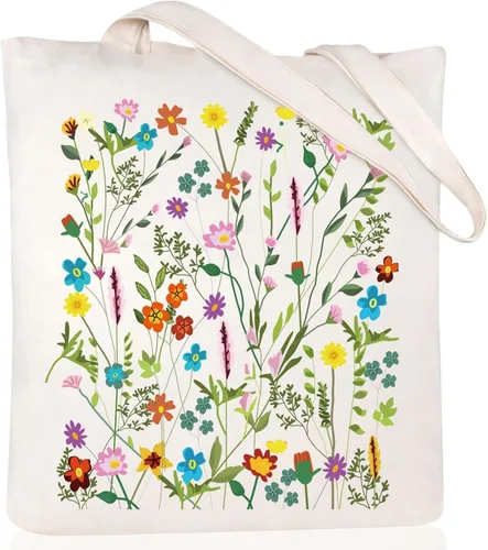 Vista 17 de Andeiltech - Bolsa de lona para mujer, con diseño de gato bonito y estética, bolsas reutilizables para compras y comestibles, con bolsillo