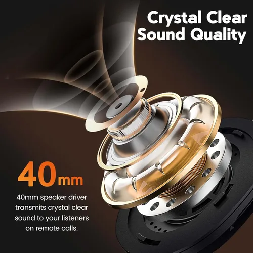 Vista 14 de EKSA Auriculares Bluetooth para conductor de camión con micrófono, auriculares inalámbricos con cancelación de ruido ambiental, alcance inalámbrico