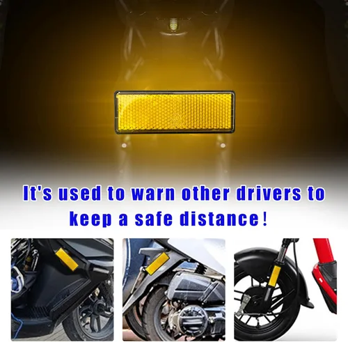 Vista 3 de Dickno 2 PCS reflectores de motocicleta M6 x 1.0, reflector de advertencia reflectante de montaje con tornillo de plástico, reflectores universales