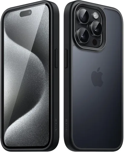 Vista 24 de JETech Funda mate para iPhone 15, color negro