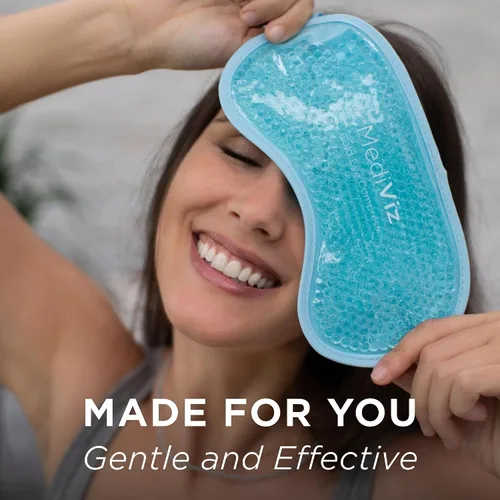 Vista 6 de Máscara de gel refrescante para ojos fríos para aliviar los ojos hinchados, alergias y dolores de cabeza, ajustable para comodidad personalizada