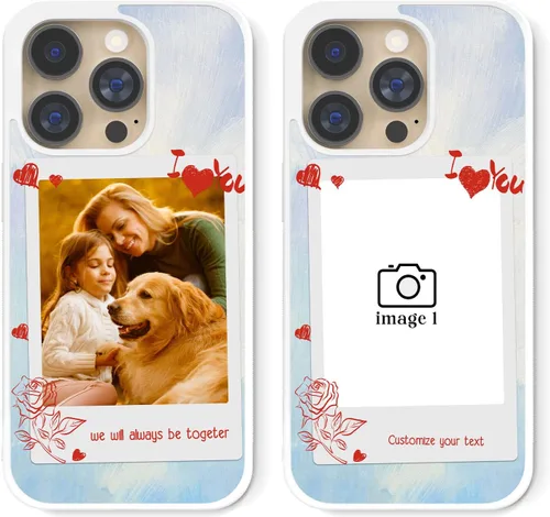 Vista 45 de Fundas de teléfono personalizadas Red Love You Imágenes empalmadas para iPhone 5 6 7 8 11 12 13 14 15 16 Pro Max Plus Mini X para Samsung S21 S22