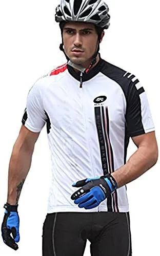 Vista 3 de sponeed - Jerséis de ciclismo para hombre, tops, camisas de ciclismo, manga corta, atuendo de ciclismo, chaqueta de ciclismo de cierre completo