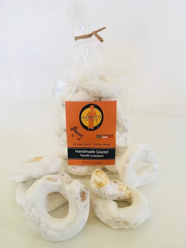 Vista 4 de Giannetti Artisans Galletas Taralli glaseadas con azúcar importadas, 8.8 oz (individual) Crispy iced bakery cookies for coffee, espresso & tea.