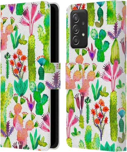 Vista 280 de Head Case Designs Officially Licensed Ninola Brushstrokes Black Summer Patterns Leather Wallet Case Compatible with Samsung Galaxy A07 4G