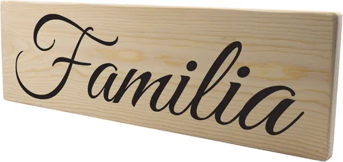 Vista 3 de Familia Spanish Wood Sign Hanging Front Door Home Decor Plaque Real Wood Decor Gift Christmas Holidays Birthday Father Mother Day Gift Regalo Para