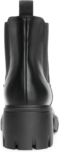Vista 6 de DREAM PAIRS Botines Chelsea para mujer con tacón bajo y grueso, suela elástica, botines para mujer
