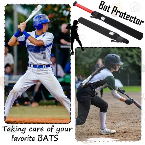 Vista 4 de ILHSTY Funda protectora de bate para béisbol y sóftbol, calentador de bates y cubierta con gancho