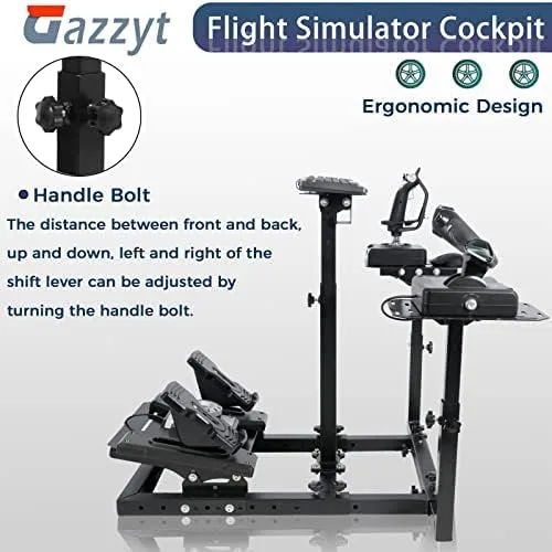 Vista 4 de Gazzyt Flight Racing Simulator Stand with Multiple Shift Panels Fit for Logitech G29 G920 G923,Thrustmaster X52 X56,Fanatec,Hotas Warthog,racing
