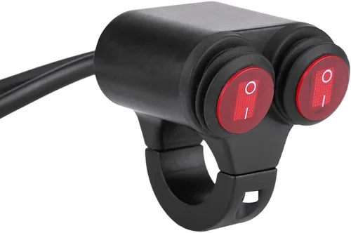 Vista 11 de Interruptor universal de luz para manillar de motocicleta de 0.866 in, luces antiniebla para manillar, interruptor de botón de control doble (A)