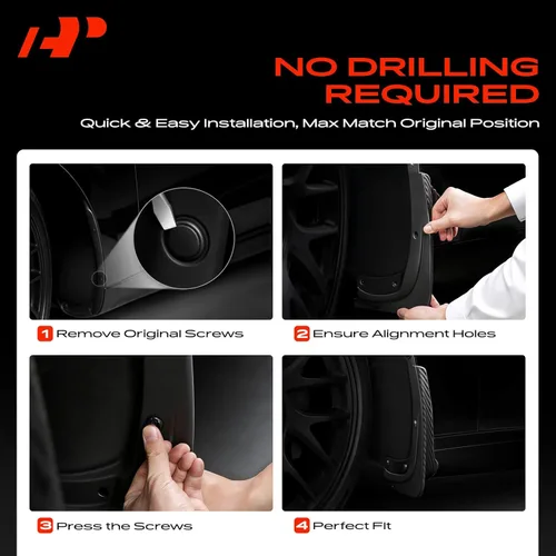 Vista 4 de A-Premium Juego de 4 guardabarros con kit de herramientas compatibles con Ford F-250 F-350 F-450 F-550 Super Duty, 1999-2010, Pickup
