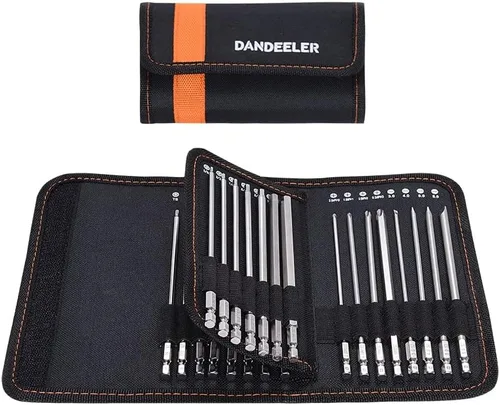 Vista 10 de Dandeeler - Juego de brocas de cabeza plana de 12 piezas, puntas ranuradas SAE de 3 pulgadas de largo, acero S2, con bolsa de herramientas