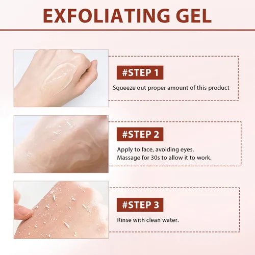 Vista 7 de Crema exfoliante purificadora, exfoliante facial natural, exfoliante facial suave, gel exfoliante corporal de limpieza profunda para toda la piel