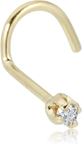 Vista 7 de AVORA Anillo de nariz de diamante de oro amarillo de 14 quilates / joyería corporal (calibre 22)