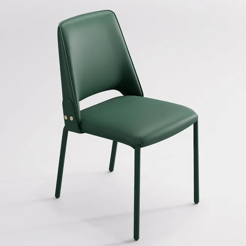 Vista 9 de YOUNIKE Silla de comedor moderna de lujo negra tapizada de piel sintética, cómoda silla de cocina sin brazos con respaldo para restaurante, mesa