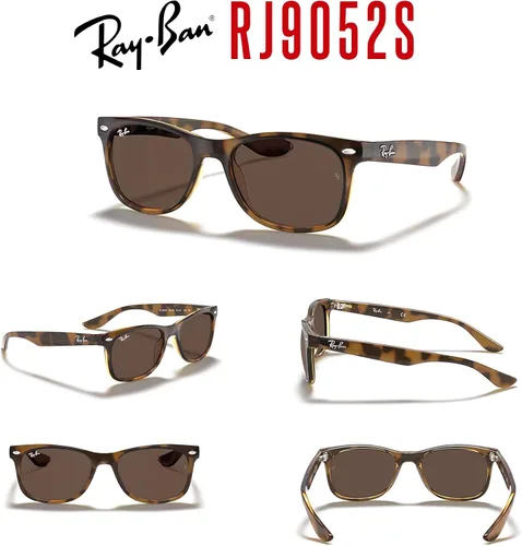Vista 7 de Ray-Ban Junior XS New Wayfarer RJ9052S - Lentes de sol cuadrados para niños y niñas pequeños + paquete con kit DIW