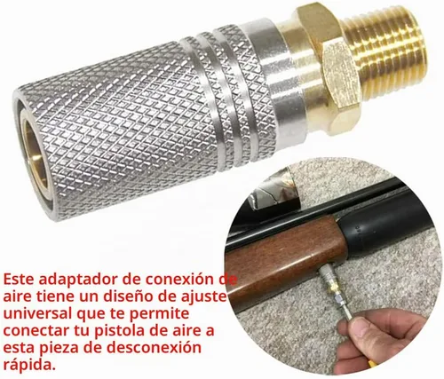 Vista 4 de Paintball PCP 1/8 "NPT Macho Rosca Acoplador HPA CO2 Tanque de Aire Conector de Recarga Rápida Desconexión Rápida Adaptador de Liberación Rápida