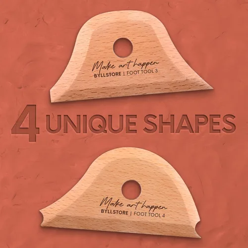 Vista 5 de Byllstore Costillas de cerámica triangular Herramientas moldeadoras de 2 pies Madera de haya maciza Paquete de 2