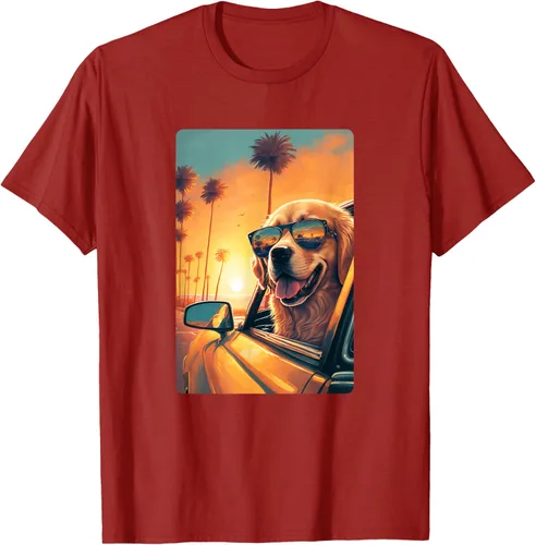 Vista 76 de Golden Retriever - Camiseta divertida de Golden Retriever con lentes, Negro