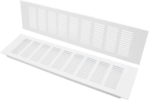 Vista 19 de 2 fundas para ventilación de aire, rejilla de ventilación de aleación de aluminio blanca rectangular, cubierta de rejilla de metal para armario