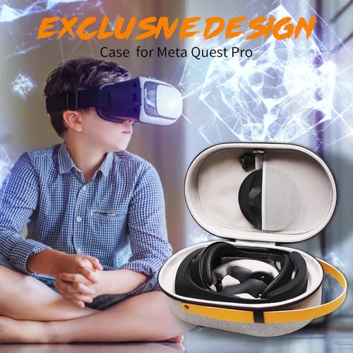 Vista 7 de LTGEM - Funda de transporte compatible con MetaOculus Quest Pro y controladores, base de carga, cables u otros accesorios para viajes