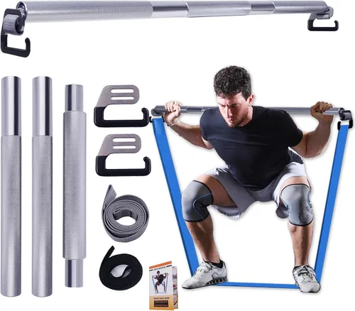 Vista 8 de J Bryant Barra de ejercicio de banda de resistencia de fitness Gancho grande 37.8" de longitud con asas Barra resistente