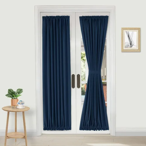Vista 53 de DWCN Cortinas para Puertas Francesas – Cortinas opacas térmicas con bolsillo para barra para puertas con ventana de cristal, puertas de cocina