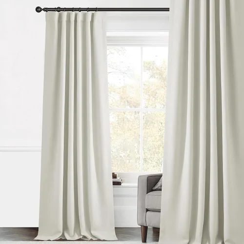 Vista 10 de StangH Cortinas Opacas con Pliegues Pinzados para Dormitorio, Cortinas de Ventana con Textura de Lino Beige con Ganchos, Aislante de Energía Neutro