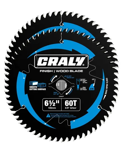 Vista 18 de CRALY Hoja de sierra circular para corte de madera de 6-1/2 pulgadas con 24 dientes, árbol de 5/8 pulgadas, con punta de carburo, corte fino