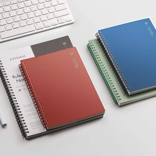 Vista 7 de EMSHOI Cuaderno diario en espiral rayado de 7.48" x 10.15" - Paquete de 3, 480 páginas de papel grueso de 100gsm, cuadernos grandes B5 con rayas