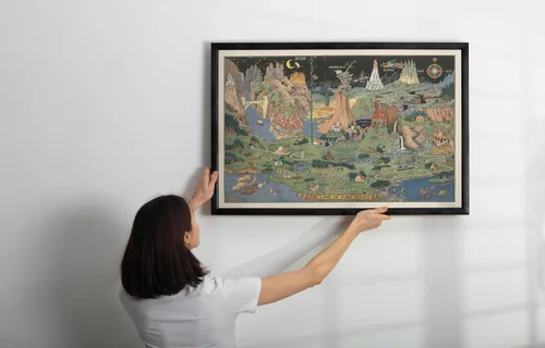 Vista 5 de Land of Make Believe - Imaginary Map 1930 de Jaro Hess - Impresión de mapa histórico - 24 x 16 pulgadas
