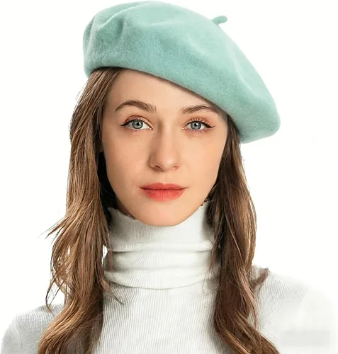 Vista 56 de ZLYC Boina Francesa de Lana Sombrero Color Sólido Gorra Boina para Mujeres y Niñas Amarillo básico