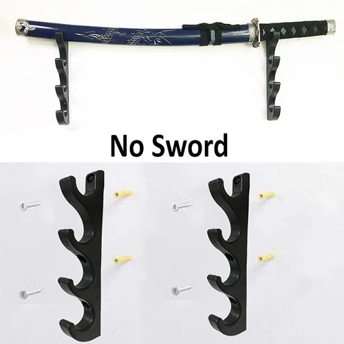 Vista 3 de Soporte de espada montado en la pared de cuatro capas, soporte para espada, soporte de espada, soporte de espada, soporte de espada, soporte