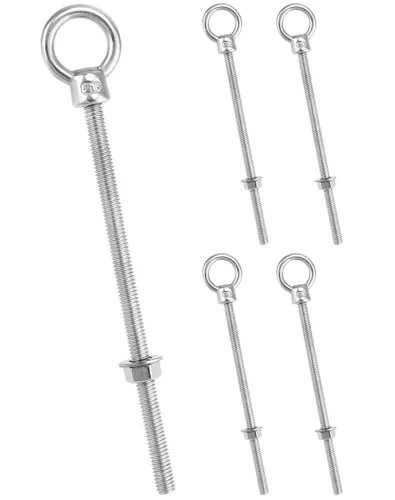 Vista 13 de QWORK Cáncamos roscados, paquete de 5, 3/4" x 4" tornillos de acero inoxidable de grado marino para hombro