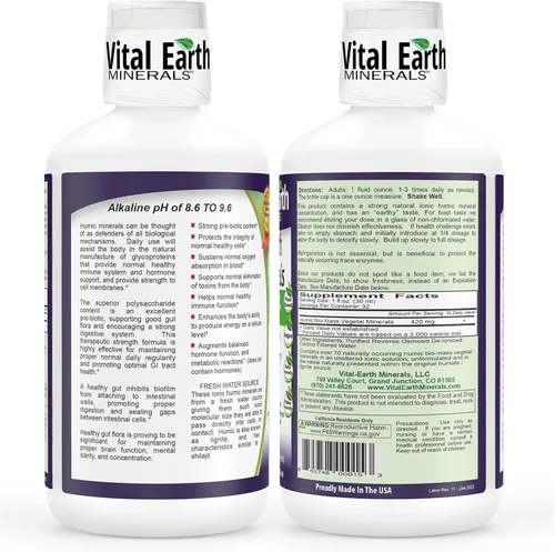 Vista 2 de Vital Earth Minerals Minerales húmicos súper fuertes: suplemento de ácido fúlvico con más de 70 oligominerales, electrolitos para desintoxicación