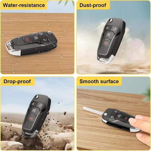 Vista 6 de Llavero Flip Key Compatible con 2015 2017 2016 2017 2018 2019 2020 Ford F150 F250 F350 F450 F550 Super Duty Ranger XLT Raptor, Control Remoto