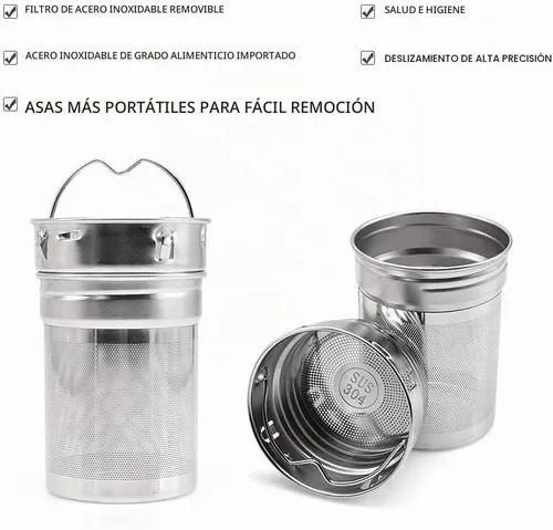 Vista 8 de Botella de té COMI, 14 oz, vidrio de borosilicato, de doble pared, con infusor y colador, tapa de bambú, 400ml