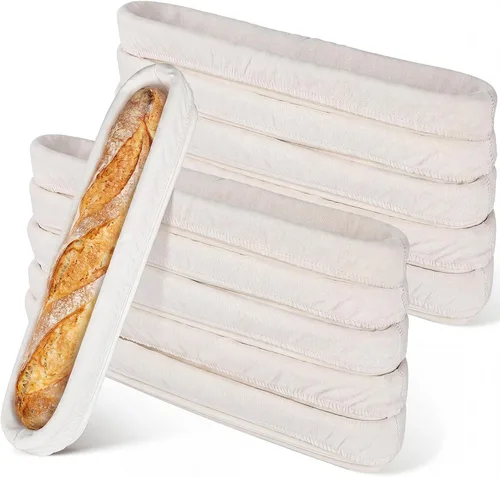 Vista 8 de Vesici Paquete de 6 cestas de 14 pulgadas para baguette Banneton con forro