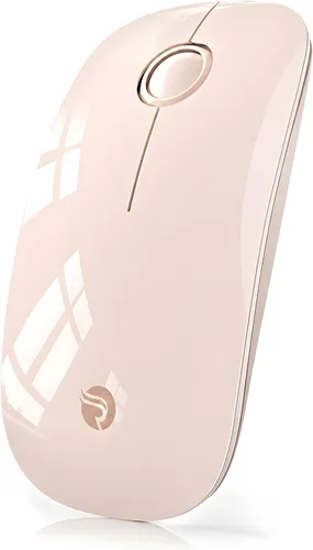 Vista 9 de RAPIQUE Ratón inalámbrico delgado, Bluetooth y 2.4 GHz, recargable, beige