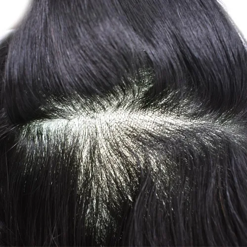Vista 6 de Toupee - Sistema de reemplazo de cabello para hombres, 0.002 in, invisible, ultra fina, para hombre, pieza de pelo tipo tupé, todas