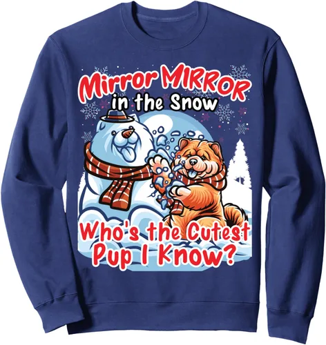 Vista 6 de Chow Chow Dog Christmas Snowman Winter Snow Sweatshirt
