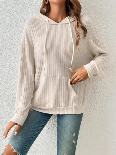 Vista 4 de SOLY HUX Sudaderas con capucha de manga larga con cordón para mujer, con bolsillo frontal